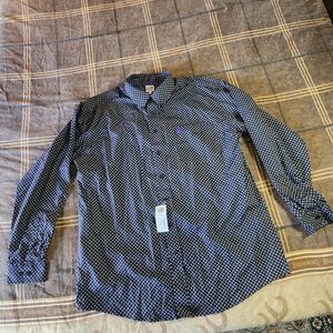 Cinch Mens Classic Fit Long Sleeve Button Down Open Pocket Shirt Sz XL Polka Dot